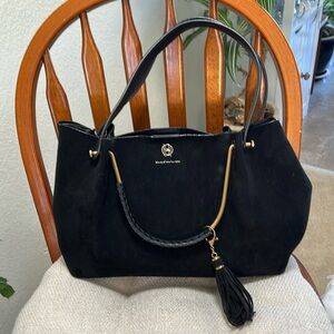 HOUSE OF HARLOW 1960 STYLISH BLACK FAUX SUEDE BAG